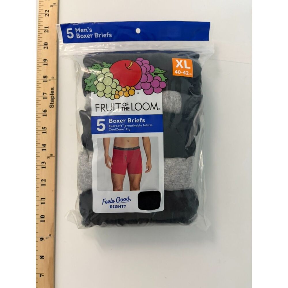 Fruit of loom XL 40-42 5 pk boxer briefs NEW